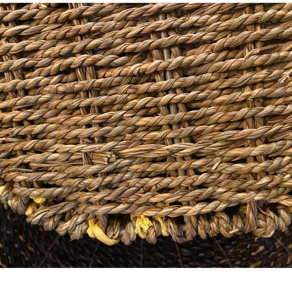 Tabitha Brown Utensil Seagrass Caddy/Holder With handles Yellow /‎ Natural - Picture 7 of 8